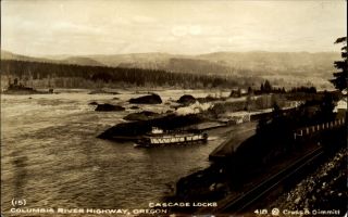 Rppc Cascade Locks Columbia River Highway Oregon Or Azo 1930s
