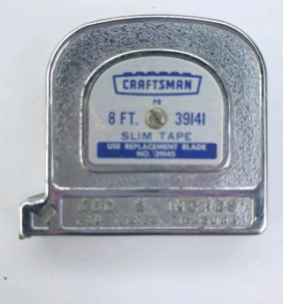 Vintage Sears Craftsman 8 Ft Slim Tape Measure 39141 Made In Usa