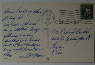 Vintage WISCONSIN Postcard Deer Hunter Postmark Birchwood WI 1966 4 Cent Stamp 2