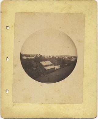 Early Kodak No 1 Vintage Round Photo Unusual View Of Rooftops & Houses Buildings