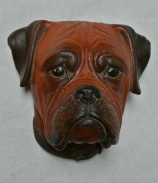 Vintage Bossons Boxer Dog Chalkware Head Made In England 1968