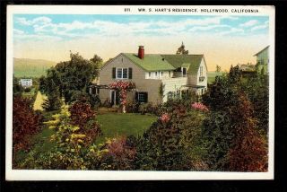 C1920 Home Of Actor William S.  Hart Hollywood California House Postcard