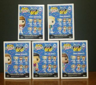 Funko POP Saved by the Bell.  SET OF 5.  Zack,  Kelly,  AC,  Jessie,  Lisa. 6