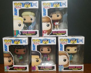 Funko POP Saved by the Bell.  SET OF 5.  Zack,  Kelly,  AC,  Jessie,  Lisa. 7