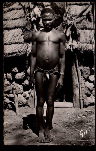 Ab1808 Ethnic Black Africa Bassari Tribe Man With Penis Sheath Rppc