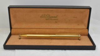 Vintage St Dupont Classique Ballpoint Pen Sterling Silver Vermeil Barrel