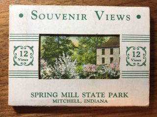 Vintage Souvenir Views,  Spring Mill State Park,  Mitchell,  Indiana Postcard