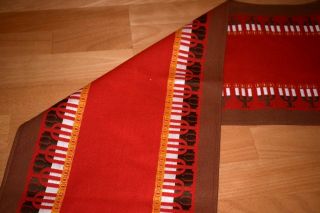 Vtg Norway Christmas Long Table Runner Machine Weaved Red Candles Old Stock