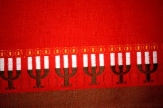 VTG Norway Christmas Long Table Runner Machine Weaved Red Candles Old Stock 4