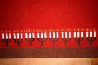 VTG Norway Christmas Long Table Runner Machine Weaved Red Candles Old Stock 5