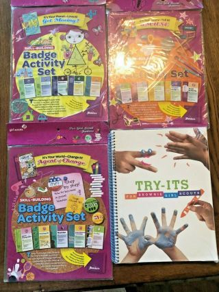 3 Girl Scouts Junior Journey Books And 1 Try - Its Book - All In Packages