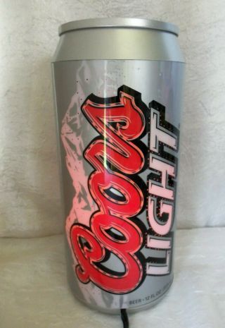 Coors Light Rotating Beer Can Lamp Advertisement Bar Sign Mancave 28