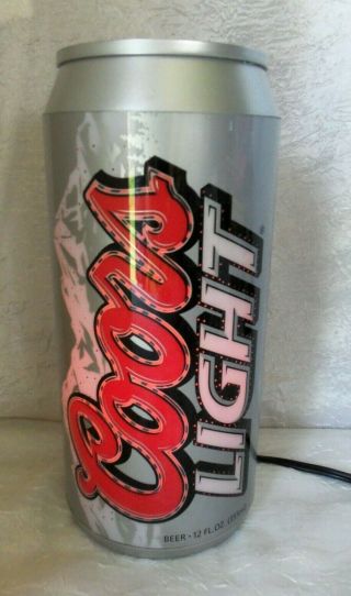Coors Light Rotating Beer Can Lamp Advertisement Bar Sign Mancave 28 4