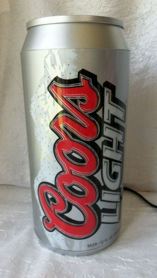 Coors Light Rotating Beer Can Lamp Advertisement Bar Sign Mancave 28 5
