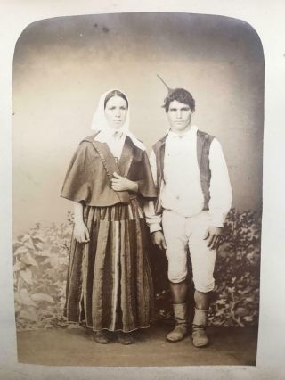 1880s Albumen Photographs Traditional Costume Cyprus Or Portugal
