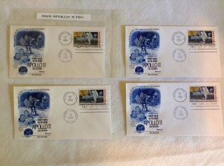 Apollo 11 1969 Moon Landing First Day Covers (4)