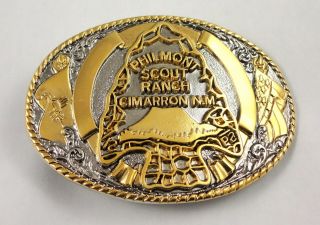 Philmont Scout Ranch Two - Tone Arrowhead Belt Buckle - Boy Scouts Of America Bsa
