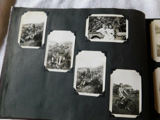 Vintage 158 Black,  White Photographs Leather Photo Album 1942 - 1943 Military Men 4