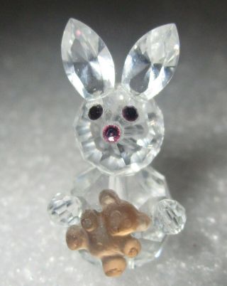 Iris Arc Crystal Mini Bunny Rabbit W/teddy Bear Figurine 1 " Signed