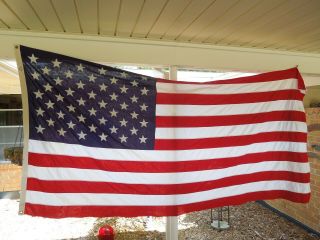 Large American Flag 50 Hand Sewn Stars Valley Forge 100 Cotton 9 