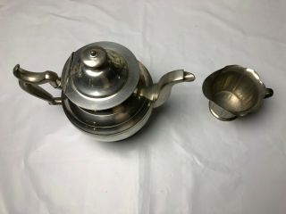 Atc Woodbury Pewter Tea Pot And Creamer Cup