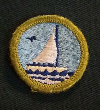 Bsa Small Boat Sailing Merit Badge Type G (1961 - 71) Cloth Back A01014