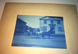 Rare Antique American Horse & Buggy Kemp ' s Balsam Advertising Cyanotype Photo 4
