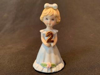 Enesco Vintage Growing Up Birthday Girls Age 2 Blonde Figurine