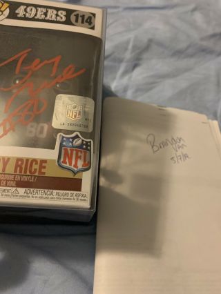 Ultra Rare Jerry Rice Signed Pop Funko 10/10 2