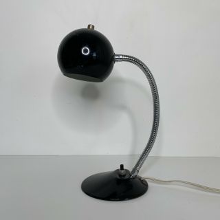 Vintage Black 15” Gooseneck Table Desk Lamp Mid Century Mcm