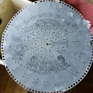 Antique 1889 Regina Music Box Co 15 1/2 " The Last Hope Melody Metal Disc Record