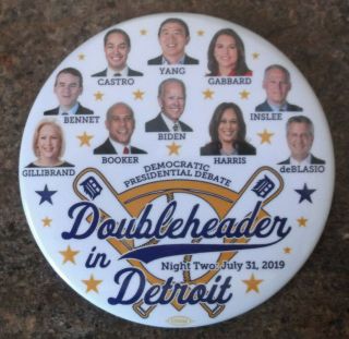 2020 Democrat Detroit Doubleheader Debate Night Two 7/31/19 Button Multigate