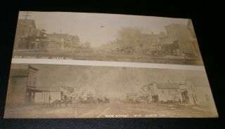Old Rppc Multi Town View Main Street 1876 & 1906 Alexis Il Photo Postcard