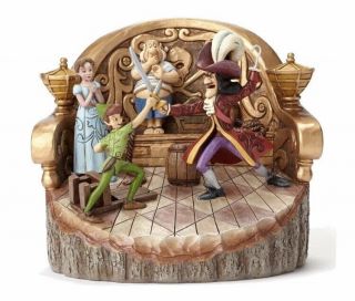 Enesco Jim Shore Disney Daring Duel Peter Pan Carved By Heart Figurine 4048653