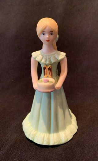 Enesco Vintage Growing Up Birthday Girls Age 11 Blonde Figurine