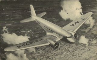 Twa Advertising Transcontinental & Western Air 1936 Postcard Airplane