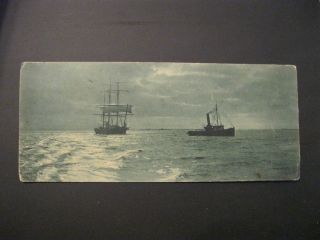 Postcard Vtg 1919 Long & Thin Rare Steamer Clipper Postage Due Ship Boat 20