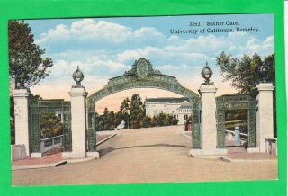 Postcard Stather Gate,  University Of California,  Berkeley Vintage 7793