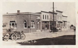 Vintage Oldham,  South Dakota Main Street Real Photo Postcard