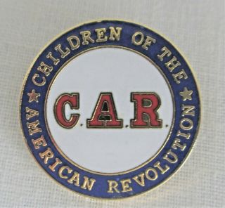 Car Children Of The American Revolution Enamel Member Pin Garney