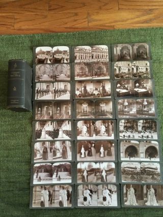 24 Old 3d Stereo Viewer View Cards Papal Vatican Pope Pius X W Box Underwood