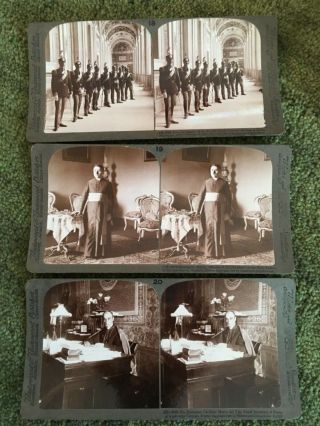 24 Old 3D Stereo Viewer View Cards Papal Vatican Pope Pius X w Box Underwood 5
