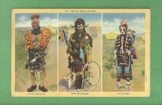Postcard American Indian Medicine Men Spotted Eagle Kills Two Little Ogalala
