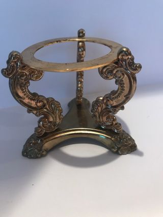 Vintage Godinger Brass Display Stand Crystal Ball Globe Candle Holder