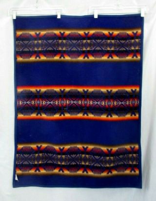 Beaver State Crib Baby Blanket Throw Aztec Pattern Pendleton Woolen Mills Blue