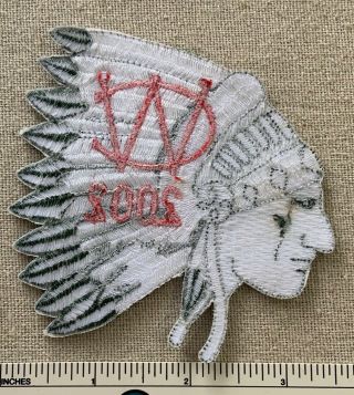2002 CAMP WAKENAH Boy Scout PATCH BSA Indian Chief Pequot Council CT Camping 2