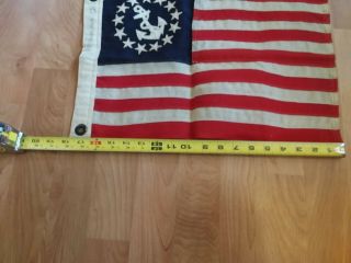 VINTAGE 13 STAR & ANCHOR 12 X 18 YACHT ENSIGN FLAG AMERICAN NAVY 3