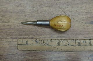 Vintage Dunlap 4 - 5/8 " Stubby Wooden Handle Screwdriver,  5/16 " Tip,