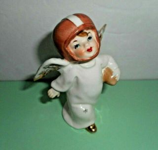 Vintage Football Sport Angel Boy Figurine Fine A Quality Japan Gold No Cracks