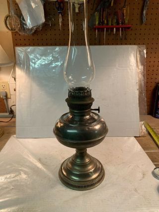 Vintage Rayo Metal Kerosene Hurricane Lamp,  Base Only,  11.  5 " Tall,  - Vg